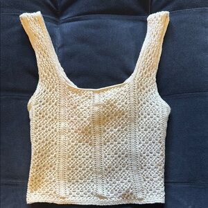 Rip Curl Cream Ribbed Cropped Tank Top